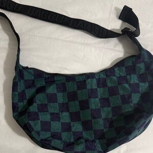 BAGGU Green and Black Checkered Bag